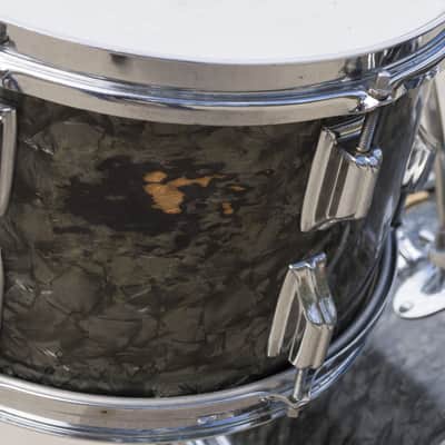 Vintage 60's Rogers Black Diamond Pearl Drum Set Matching Snare image 5