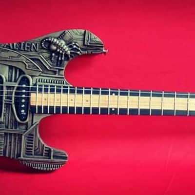 Javara Guitar Hand-carved Alien motif (inspired by the work of HR Giger) 2023 image 4