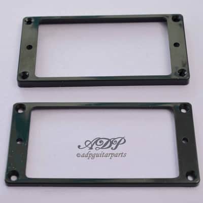 2 Humbucker Black Flat Top Bottom 5+2mm Pickup Mounting Rings Set