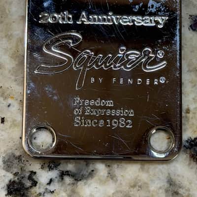 Squier 20th Anniversary Neck Plate 2002 - Chrome by Fender image 1