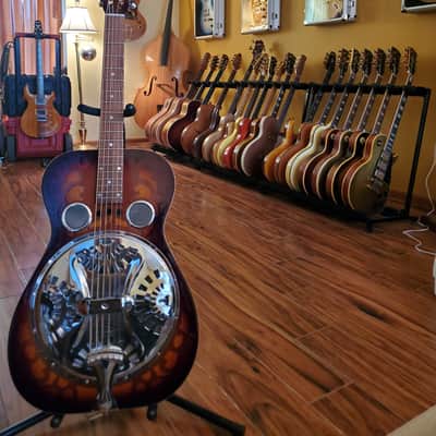 Vintage 1983 Dobro model 66B Rare Round neck Sandblasted Birch collectors grade with pickup and HSC image 17