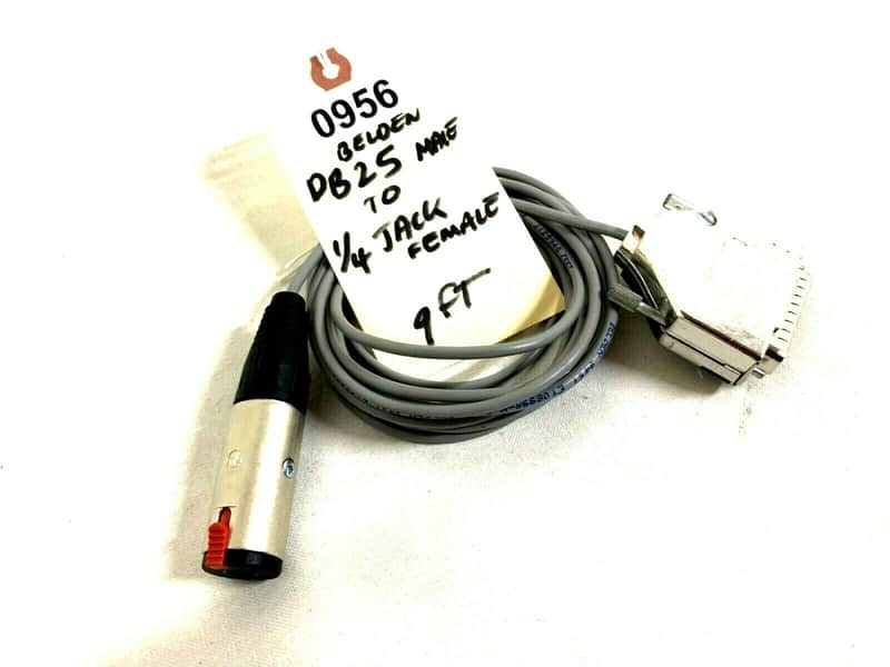 BELDEN 9FT DB25 MALE TO ¼ JACK FEMALE CABLE #0956 (ONE) image 1