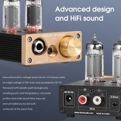 Douk Audio U10 HiFi Valve Stereo Tube Preamp/amplifier 6.35mm/3.5mm 6A2 + Free shipping image 6