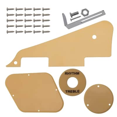 1Pcs Yootones Electric Guitar Guard Plate Bracket Rear Cover Gear Switch Gear Piece Compatible with LP Electric Guitar Full Set Of Sccessories (1Ply Yellow) image 1