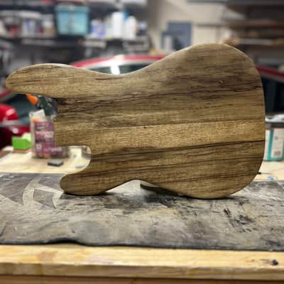 Madlad Instruments Exotic Finished Black Limba PJ-Route Precision Bass PBass Body/Pickguard Combo (made with pride in north Texas) image 4