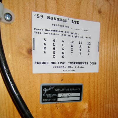Fender '59 Bassman LTD Amplifier - 1990s - Tweed image 3