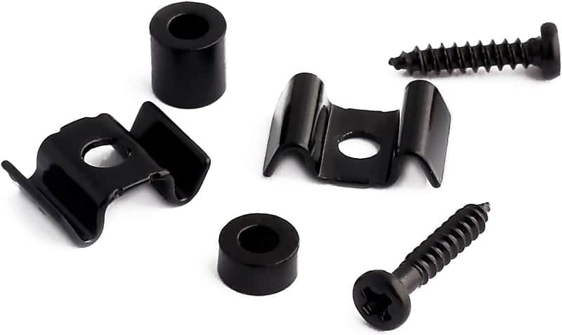 Guitar String Trees String Retainer Guides Compatible with Strat Tele Style Electric Guitar Parts Replacement Pack of 2pcs with Mounting Screws Black. image 1