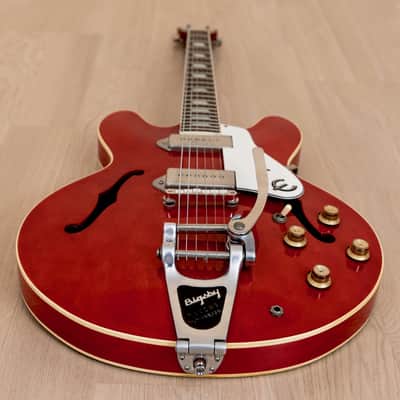 1991 Epiphone Casino Electric Guitar Cherry w/ Bigsby & Case, Pre-Elitist, Japan Terada imagen 13