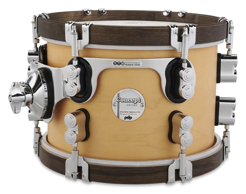 PDP PDCC0710STNW Concept Classic 7x10" Tom - Natural Stain w/ Walnut Hoops image 1