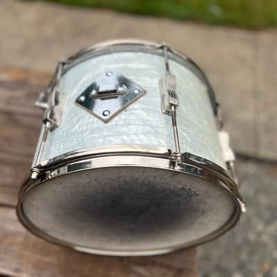 PRE SERIAL Ludwig No. 444 Club Date 9x13" Rack Tom with Keystone Badge 1961-1964 WHITE MARINE PEARL WMP image 7