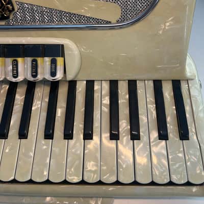 Contello Accordion 60’s in Pearl with Case Made In Italy image 12