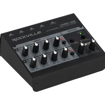 Rockville RPG082K Dual 8" Powered PA System Speakers/Bluetooth+Mic+Stands+Mixer image 2