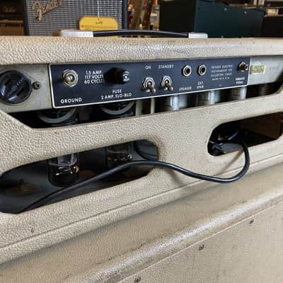 1964 Fender Tremolux Head & 2x10 Cabinet - Cream Tolex image 6