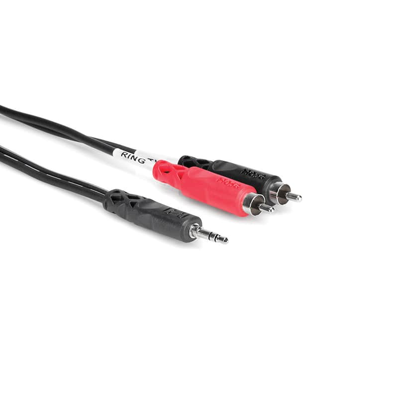 Hosa CMR-225 3.5mm TRS Male to Dual RCA Male Stereo Breakout Cable - 25' image 1