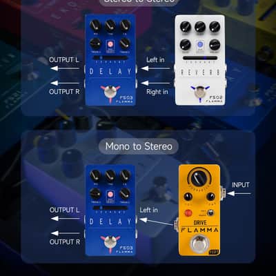 FLAMMA FS03 Electric Guitar Delay Effects Pedal with Looper Stereo Digital Sound 6 Delay Effects Storable Preset Tap Tempo Trail On True Bypass for Pedal Boards image 2