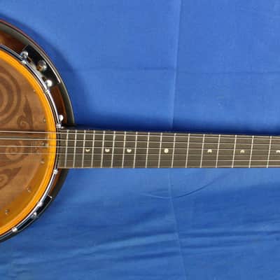 New! Luna Celtic 6-String Resonator Banjo Banjitar - Celtic Tribal Pattern image 2
