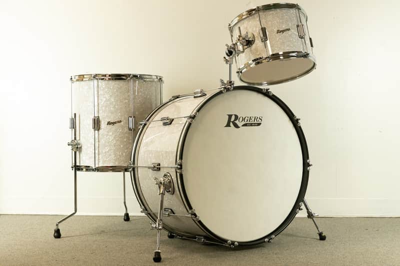 Rogers USA Tower White Marine Pearl Drum Set 14x24 9x13 and 16x16 image 1