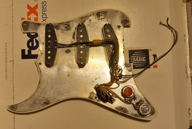 Pickup Fender Stratocaster 1963 Pre CBS  Black Bottom  Pickguard Complete Original "Mojo 63" image 1