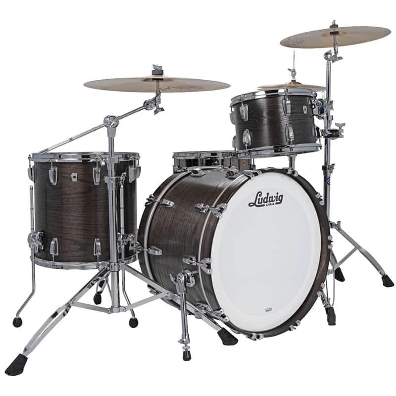 Ludwig Classic Oak Fab 3-piece Acoustic Drum Set Shell Pack Smoke image 1
