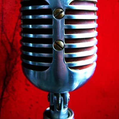 Vintage RARE 1940's Shure 556C dynamic cardioid microphone w Atlas DS-5 stand Elvis image 12