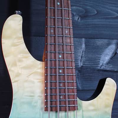 Flight Mini Bass TBL Trans-Blue Solidbody Electric Bass image 11