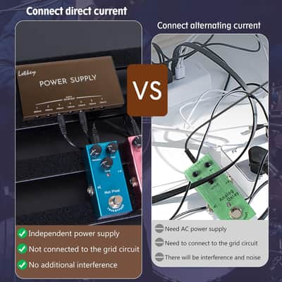 Guitar Pedal Power Supply,Lotkey Power Supply Portable 7 Isolated DC Output Built-in Rechargeable Battery Power Supply for 9V Guitar Bass Effect Pedals with USB Port for iPhone iPad image 4
