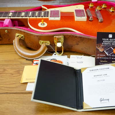 Custom Shop Murphy Lab '57 Les Paul Custom Ultra Light Aged - Orange Sparkle image 21