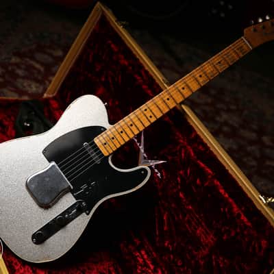 Fender Custom Shop Limited Double Esquire Relic Silver Sparkle & Case & Tags image 5