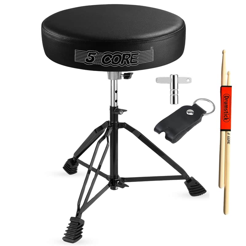 5 Core Drum Throne 3" Padded Drum Seat Height Adjustable Drumming Chair for Practice and Performance image 1