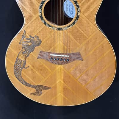 Blueberry LEFT HANDED Acoustic Guitar Grand Concert Mermaid Motif - NEW IN STOCK image 7