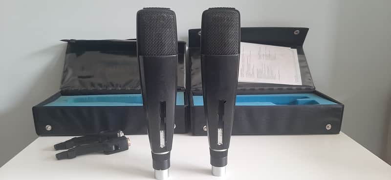 Set of 2x Sennheiser MD 421-U Cardioid Dynamic Microphones 1960s - 1990s - Black image 1