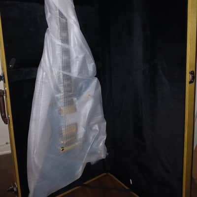 Cozart Explorer-Style Electric Guitar Metallic Pelham Blue w/ Tweed HSC image 4