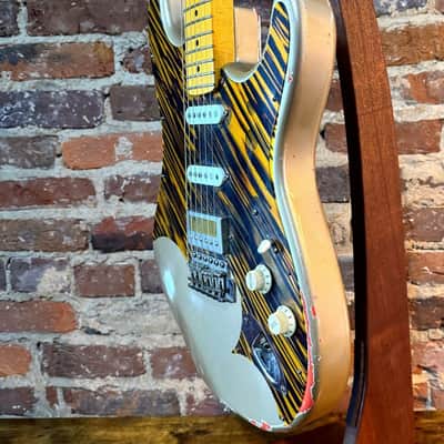 Lucky Town Customs Strat S-Style Electric Guitar w/ Planksound Custom Pickguard (2016 - Shoreline Gold) image 3