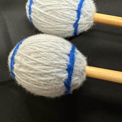 Vintage Mike Balter 17, Bass Marimba Mallets, Extra-Soft,  Light Blue, 1990s, Birch Handles - MINT image 5