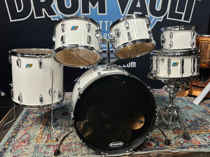 Ludwig Late 1970s Classic Maple Drum Set 22", 16", 13", 12", 10", White Cortex image 1