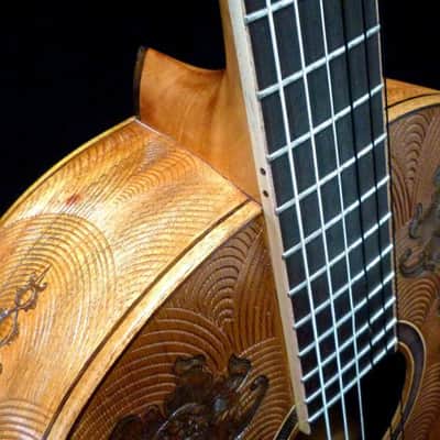 Blueberry Handmade Classical Nylon String Guitar Floral Motif Built to Order image 3