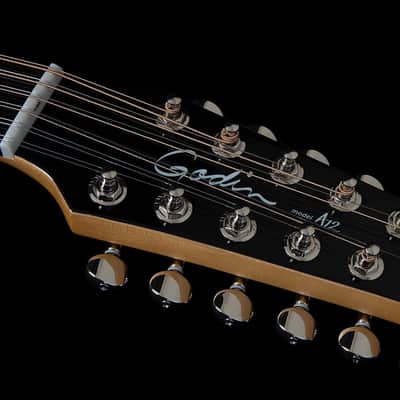 Godin A12 12-string, Black HG (048588), BOSS Katana Compact 7, KLIQ UberTuner Bundle image 3
