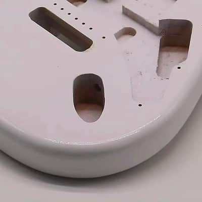 Poplar Wood Strat Style Guitar Body in White image 2