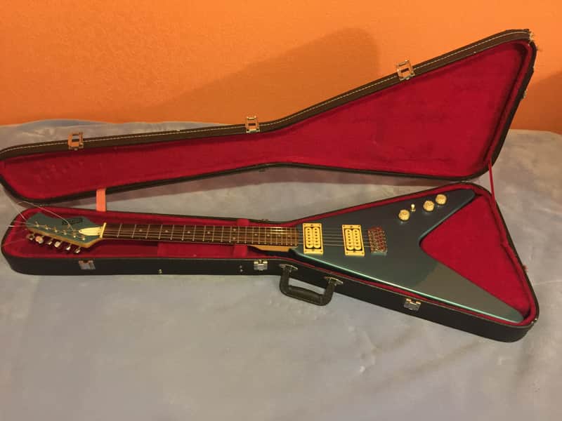 Samick Artist Series Flying V 1980s Metallic Blue image 1