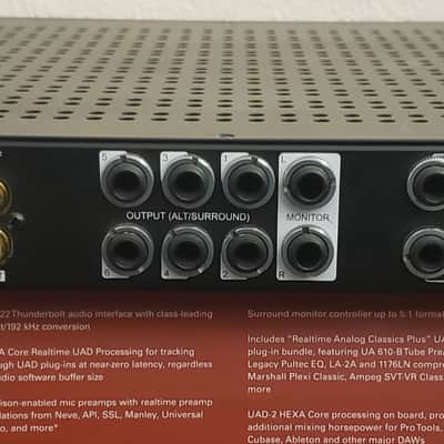 Universal Audio Apollo x6 Thunderbolt 3 Audio Interface 2018 - Present - Black image 5