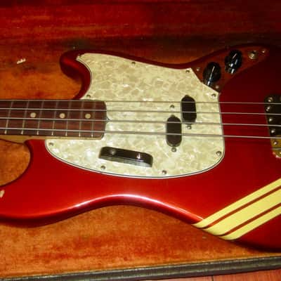1973 Fender Mustang Bass Competition Red w/ Original Hardshell Case image 14
