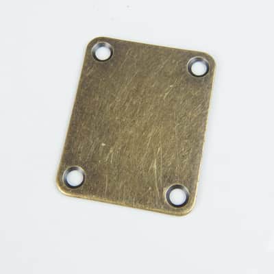 Replacement Metal Neck Plate For bolt-on neck Guitars,  Antique-Brass image 4