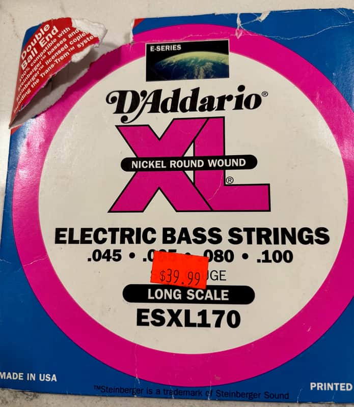 D'Addario ESXL170 Long Scale 45-100 Double Ball End Light Electric Bass Strings image 1