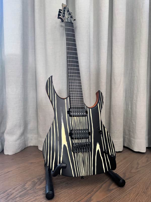 Mayones Duvell Elite Gothic 7 Black/Natural 2019 Poland w/ Seymour Duncan Nazgul/Sentient, COA & Hybrid Gigbag image 1
