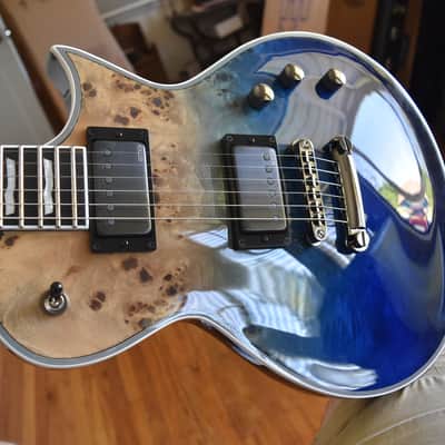 ESP E-II Eclipse , 2025, Blue natural fade, Burl top, OHSC, Exceptional condition image 1