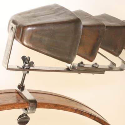 Rare 4 Pc. Tuned Cow Bell Set with Height-Adjustable Holder, Traps Era -1920s / INSPECTED & TESTED image 5
