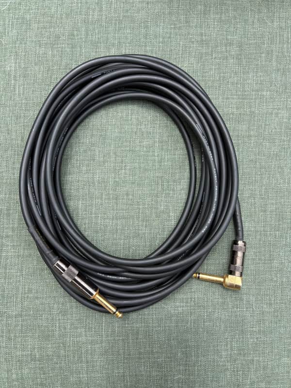Mogami Platinum-Guitar-25R 1/4" TS Male Straight to Right-Angle Instrument Cable 2010s - Black image 1