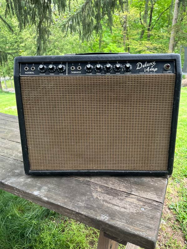 Fender Deluxe 2-Channel 20-Watt 1x12" Guitar Combo 1963 - 1966 - Black Panel image 1