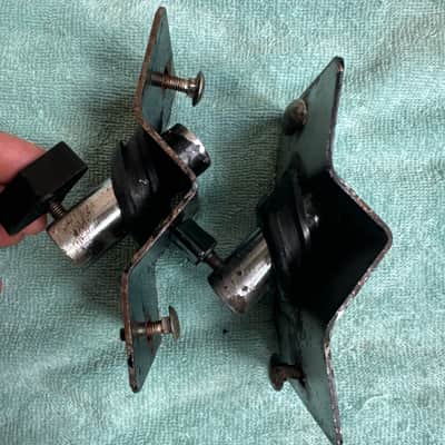 Sonor Pair (two) Vintage Teardrop Phonic Bass Drum Spur Bracket Parts 70s - Metal image 5