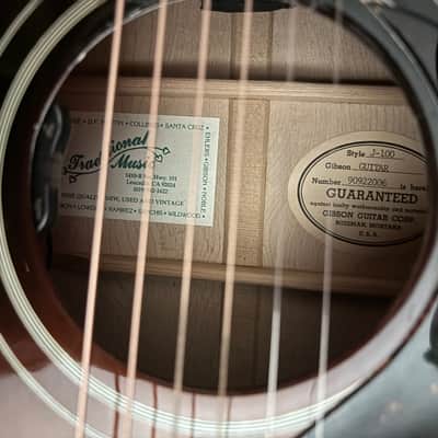 1992 Gibson J-100 Vintage Sunburst Acoustic Electric LR Baggs HiFi J100 Jumbo image 17